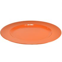 Article Assiettes en plastique orange – 28 cm – Idéales pour les fêtes et la décoration – Paquet de 4