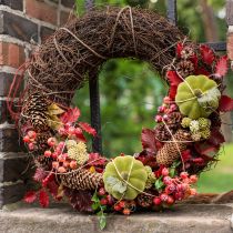 Article Couronne de vigne couronne marron foncé pour décoration murale couronne naturelle bois Ø35cm