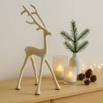 Article Décoration de renne figurine de cerf métal gris argile optique H27,5cm