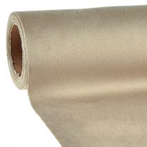 Article Chemin de table en velours beige, 28×270cm - Chemin de table élégant en tissu décoratif pour une décoration festive