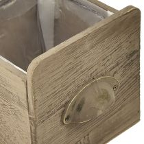 Article Ensemble de tiroirs en bois avec poignée, marron essuyé - rangement rustique, ensemble de différentes tailles, 4 pièces