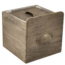 Article Ensemble de tiroirs en bois avec poignée, marron essuyé - rangement rustique, ensemble de différentes tailles, 4 pièces