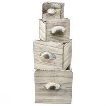 Article Boîtes à tiroirs en bois avec poignée – Solution de rangement élégante et fonctionnelle – Lot de 4
