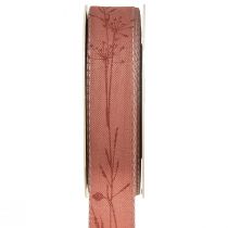 Article Ruban de soie automne avec herbes ruban décoratif rouge 25mm 18m