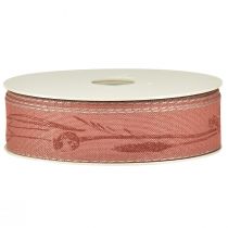 Article Ruban de soie automne avec herbes ruban décoratif rouge 25mm 18m