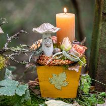 Article Jardinière en bois shabby chic boîte en bois jaune 11×14,5×14cm