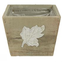 Article Jardinière en bois Shabby Chic Gris 11×14,5×14cm