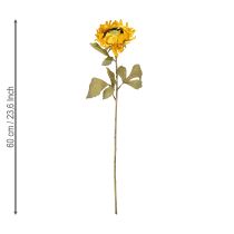 Article Tournesols artificiels, décoration tournesol, Drylook, L60cm, 3 pièces