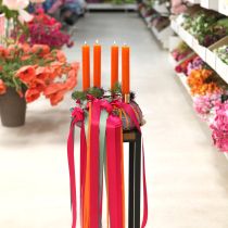 Article Bougies coniques colorées orange 34 mm x 240 mm 4 pièces