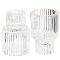 Article Bougeoir bâton verre photophore Ø5cm H8cm 4 pcs