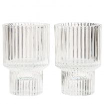 Article Bougeoir bâton verre photophore Ø5cm H8cm 4 pcs