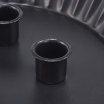 Article Bougeoir en métal en forme de gâteau – Noir, Ø 24 cm – Décoration de table élégante pour 4 bougies – 2 pièces
