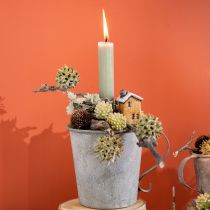 Article Bougeoir conique coupe vintage décoratif gris Ø11cm H11cm