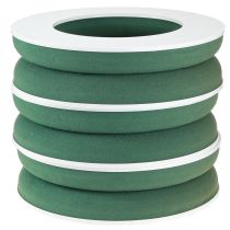 Article Couronne florale en mousse OASIS®, anneau vert, H3 cm, Ø25 cm, 6 pièces