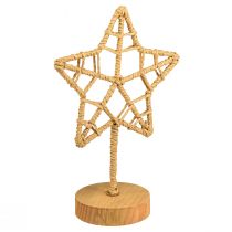 Article Support étoile décoration métal bois fibre naturelle Ø15cm 2pcs