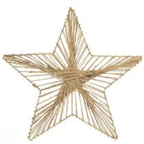 Article Étoile Jute Naturel Rustique Poinsettia 30cm 4pcs
