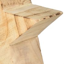 Article Étoile décorative rustique en bois de paulownia - design naturel, Ø 15 cm, 6 cm d&#39;épaisseur - décoration en bois polyvalente - 2 pièces