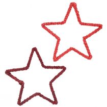 Article Étoiles pour couronne de l&#39;Avent décoration de Noël jute rouge 15cm 8 pcs