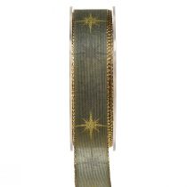 Article Ruban étoile ruban bijoux étoiles gris or W25mm L20m