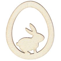 Article Décorations de Pâques pour bricolage, œuf de lapin, bois naturel, 4 cm, 72 pièces