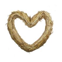 Article Coussin en paille coeur 22x24cm