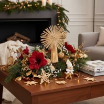Article Ensemble de 35 étoiles et figurines en paille pour sapin de Noël