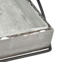 Article Ensemble polyvalent de plateaux en bois gris – Différentes tailles – Solution de rangement et de service élégante – Lot de 3