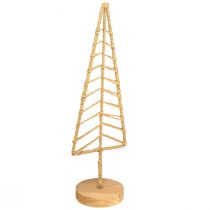 Article Support de décoration de sapin de Noël métal bois naturel H39cm 2pcs