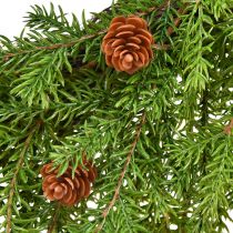 Article Couronne de sapin artificiel avec cônes vert marron Ø49cm