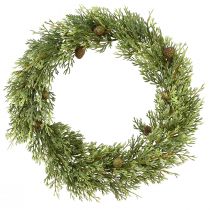 Article Couronne de sapin avec cônes anneau décoratif artificiel vert Ø36cm