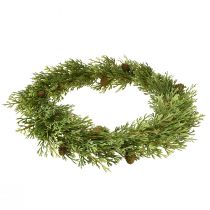 Article Couronne de sapin artificiel avec pommes de pin, décoration de Noël, couronne de porte, Ø 36 cm, verte