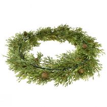 Article Couronne de sapin artificiel avec pommes de pin, décoration de Noël, couronne de porte, Ø 36 cm, verte
