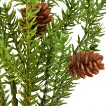 Article Branche de sapin artificiel avec deux cônes naturels - Attachée avec du jute - Décoration de Noël parfaite 28cm 4pcs