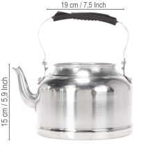 Article Théière/pot de fleurs décoratif vintage, en métal aspect zinc, Ø 19 cm H 15 cm