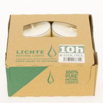 Article Bougies chauffe-plat Pure Nature Lights, durée de combustion de 10 heures, bougies en cire de colza, lot de 8