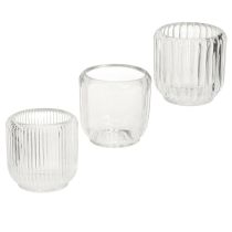 Article Bougeoir en verre transparent Ø8cm H8cm 6 pcs