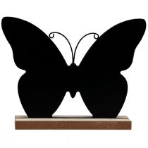 Article Décoration de table en bois Papillon Noir Naturel 12cm 6 Pcs