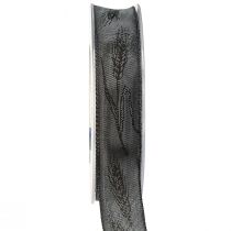 Article Ruban de deuil ruban décoratif argent noir avec oreilles L40mm L25m