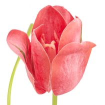 Article Fleur artificielle tulipe rouge, fleur de printemps artificielle orange H67cm