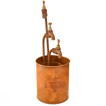 Article Jardinière Décorative Patine Métal Avec Robinet H25/37/43cm Lot de 3 pcs