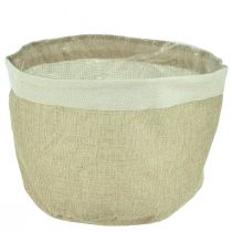 Article Jardinière Panier en Tissu de Jute Naturel Utensilo Ø26cm H21cm 3pcs