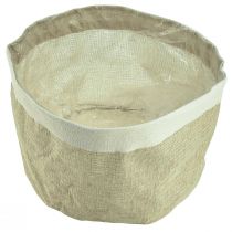 Article Jardinière en toile de jute naturelle, panier à ustensiles, Ø26cm H21cm, 3 pièces