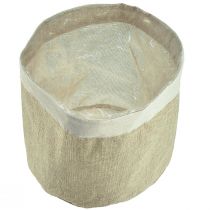 Article Jardinière en toile de jute naturelle, panier à ustensiles, Ø28cm H25cm, 3 pièces