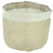 Article Jardinière Panier en Tissu de Jute Utensilo Naturel Ø21cm H19cm 3pcs