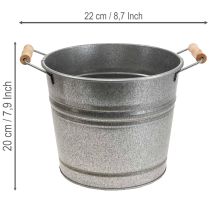 Article Seau/pot décoratif vintage en métal, Ø22cm, H20cm