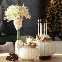 Article Anneaux en papier alvéolé en forme de citrouille, ronds, de grande taille (24 cm), pour fleurs séchées et décorations d'automne (lot de 4).