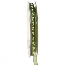 Article Ruban de Noël avec étoiles ruban décoratif vert organza 6mm 20m