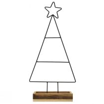 Article Sapin de Noël en métal avec étoile et plateau – 25x18x66 cm – Décoration de Noël moderne
