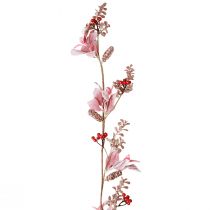 Article Guirlande de Noël branche de baies avec cônes rouge rose 130cm