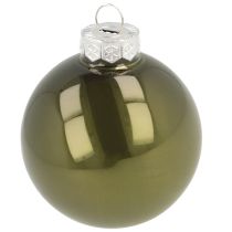 Article Boules de Noël boule en verre vert argent gris Ø60mm 24 pcs
